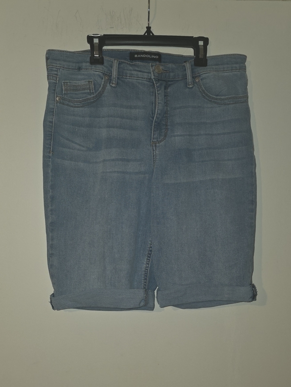 Bandolino Medium Light Blue Boyfriend Denim Bermuda Shorts